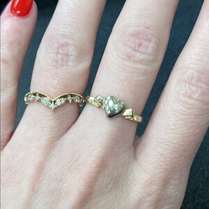 10k yellow gold with 10k white gold heart ring
